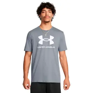 T-shirt - UNDER ARMOUR - Logo - Gris - Manches courtes - 60% Coton, 40% Polyester
