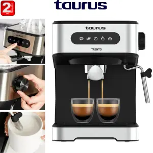 Cafetière expresso - Taurus - Trento - 850 W - 20 bars - Gris/Noir