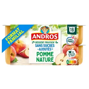 Andros Compote Pomme Nature 16x100g