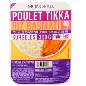 Monoprix Poulet tikka accompagné de riz basmati 300g