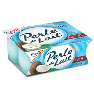 Yoplait Perle De Lait Coco Yaourt Brassé Pots 4x125g