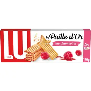 Lu La Paille d'Or Biscuits Gaufrettes aux Framboises 170g