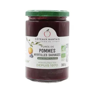 [Par Naturalia] Coteaux Nantais Purée Pommes Myrtille Sans Sucres Ajoutés Bio 360g