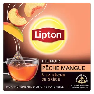 Lipton Thé Noir pèche Mangue x20