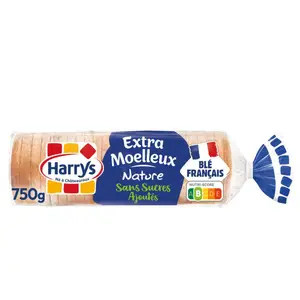Harrys Pain de mie Extra moelleux Sans sucres ajoutés 750g