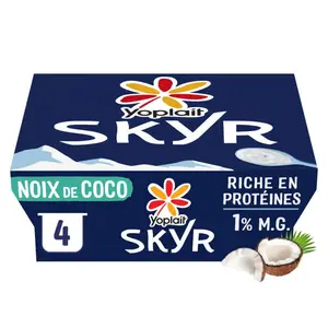 Yoplait Skyr Coco recette au yaourt riche en protéine pots 4x100g