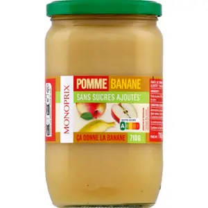 Monoprix Purée Pomme Banane sans sucre Ajouté 710g