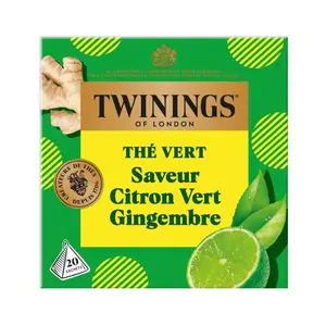 Twinings Thé Vert Saveur Citron Vert Gingembre 32g