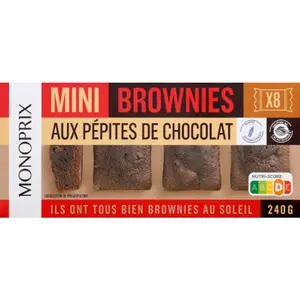 Monoprix Mini Brownies Aux Pépites De Chocolat 240g