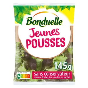 Bonduelle Jeunes pousses de batavia laitue rouge et laitue verte 145g
