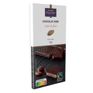 Monoprix Gourmet Chocolat Noir Aux Éclats De Fèves, Goût Intense 100g
