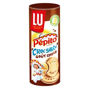 Lu Pepito Croc Sablé Biscuits fourrés au Chocolat Lait 2x294g