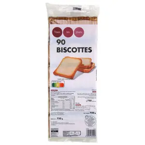 Tous Les Jours Biscottes Froment en Tranches x 90 -750g