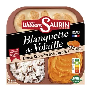 William Saurin Blanquette volaille duo de riz et purée de carottes 320g