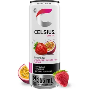 Celsius Boisson énergisante fraise fruit de la passion core sleek 35.5cl