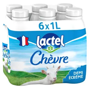 Lactel Lait De Chèvre Demi-Écrémé 6x1L