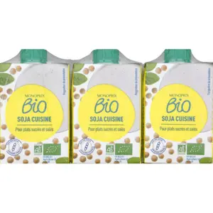 Monoprix Bio Soja Cuisine Brique 3x20cl