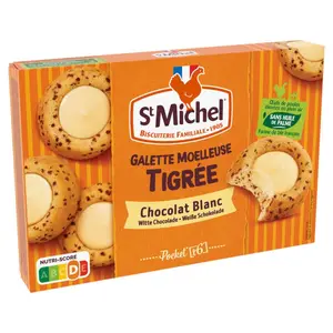 St Michel Galette moelleuse tigrée Chocolat blanc 180g