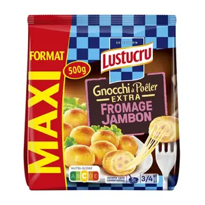 Lustucru Gnocchi à Poêler Extra Jambon Fromage 500g