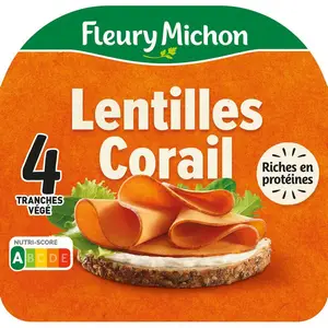 Fleury Michon Tranches de lentilles corail x4 120g