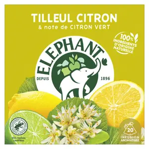 Elephant Infusion aromatisée Tilleul Citron & Note de Citron Vert x20 - 28g