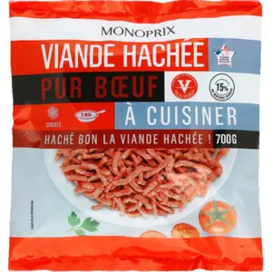 Monoprix Viande Hachée À Cuisiner 15% de Mg 700g