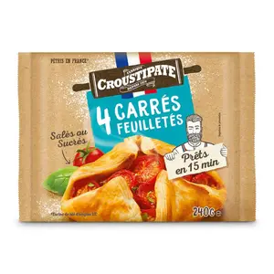 Croustipate 4 carrés pâte feuilletée croustipate 240g