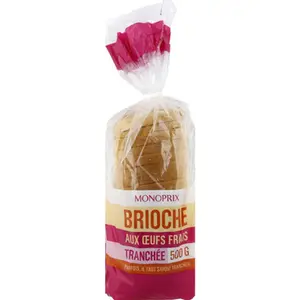 Monoprix Brioche Aux Œufs Frais Tranchée 500g