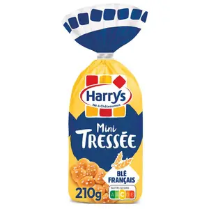 Harrys Brioche Mini Tressée au sucre perlé x6 - 210g