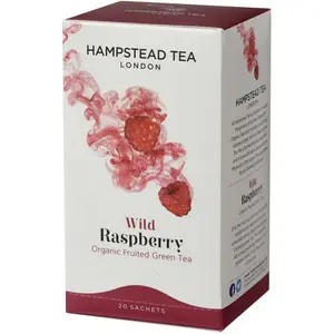 Hampstead Tea wild raspberry organic fruited green tea x20