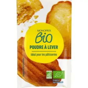 Monoprix Bio Poudre À Lever, Idéal Pour Pâtisserie 5x10g