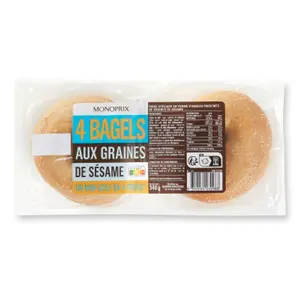 Monoprix Bagel Sésame x4 - 340g