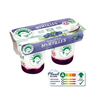 [Par Naturalia] La Bergerie Yaourt Au Lait De Brebis Myrtille Bio 2x125g