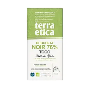 Terra Etica Chocolat Noir Bio et équitable 76% cacao du Togo 100g