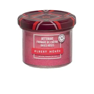 Albert Ménès Préparation À Base De Betterave, Fromage De Chèvre, Baies Roses, Pour Tartiner Sur Toast 100g