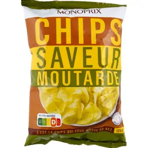 Monoprix Chips à la moutarde 125g