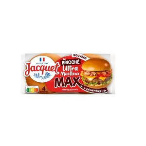 Jacquet Le brioché Pain burger max ultra moelleux 330g