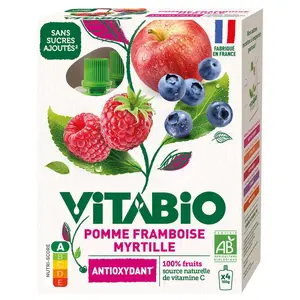 Vitabio Compote Pomme Framboise Myrtille 4x100g