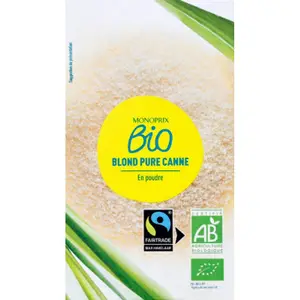 Monoprix Bio Sucre en poudre pure canne le paquet de 500g