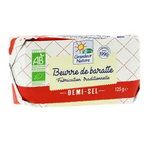 [Par Naturalia] Grandeur Nature Beurre De Baratte Demi-Sel Bio 125g
