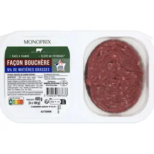 Monoprix Steak haché 5% de Mg 4x100g
