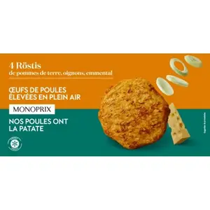 Monoprix 4 Röstis de Pommes de Terre Oignons Emmental 400g