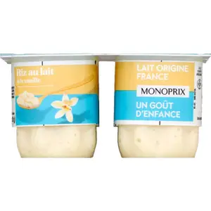 Monoprix Riz Au Lait Vanille 4x115g