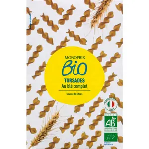 Monoprix Bio Torsades au blé complet 500g