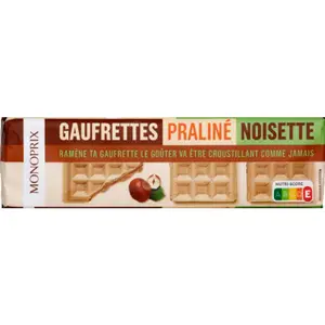 Monoprix Gaufrettes Praliné Noisette 110g