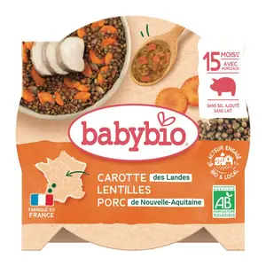 [Par Naturalia] Babybio Cassolette De Carotte Lentilles Et Porc Des 15M Bio