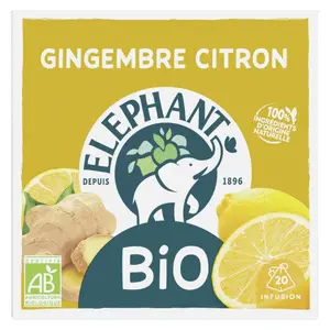 Elephant Mon Infusion Gingembre Citron 20 Sachets Bio 34g