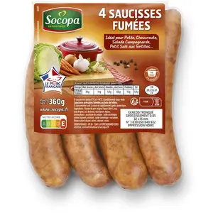 Socopa Saucisse Fumée x4 360g