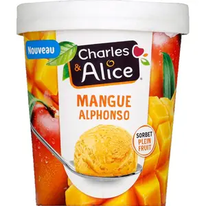 Charles & Alice Sorbet mangue plein Fruit 450ml