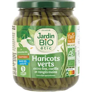 Jardin Bio Haricots Verts extra-fins cueillis et rangés main 660g